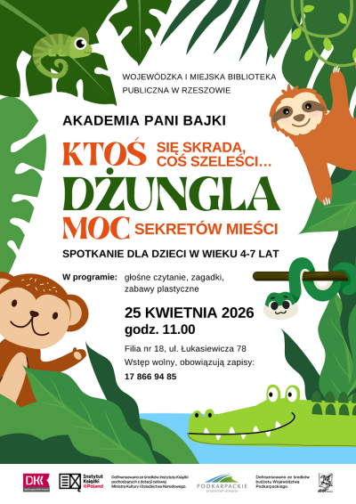 Grafika promująca spotkanie dla dzieci Akademia pani bajki IV 2026